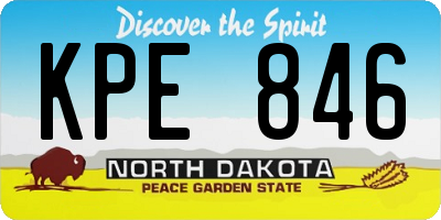 ND license plate KPE846