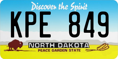 ND license plate KPE849