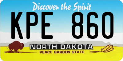ND license plate KPE860