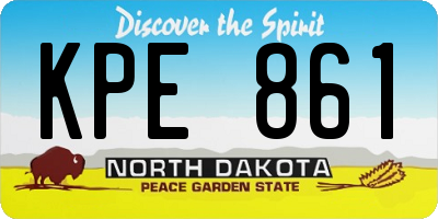 ND license plate KPE861