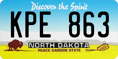 ND license plate KPE863