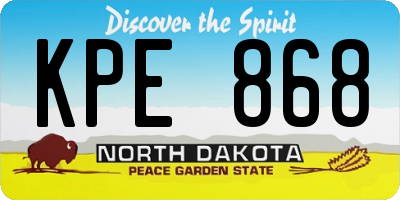 ND license plate KPE868