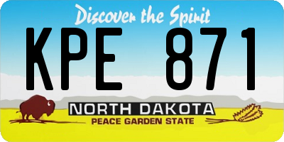 ND license plate KPE871