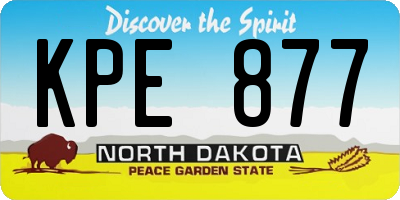 ND license plate KPE877