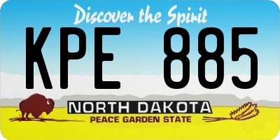 ND license plate KPE885