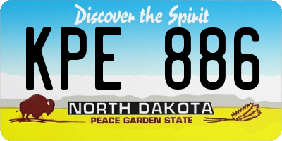 ND license plate KPE886