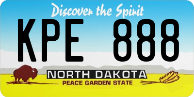 ND license plate KPE888