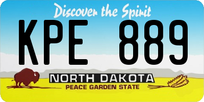ND license plate KPE889