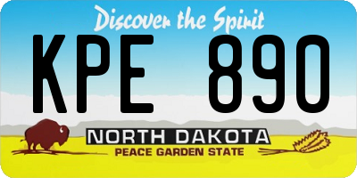 ND license plate KPE890