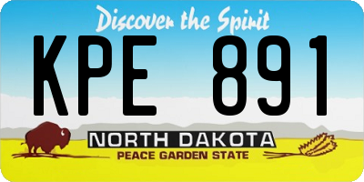 ND license plate KPE891