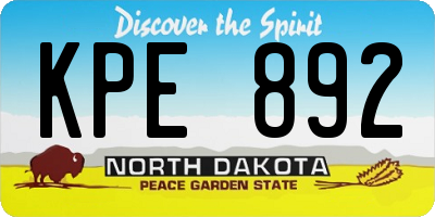 ND license plate KPE892