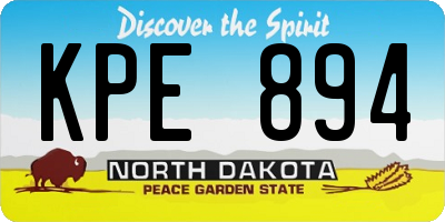 ND license plate KPE894