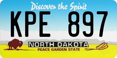 ND license plate KPE897