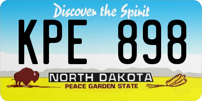 ND license plate KPE898