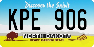 ND license plate KPE906