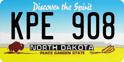 ND license plate KPE908