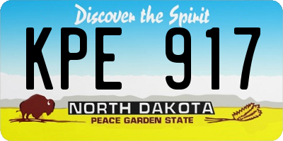 ND license plate KPE917