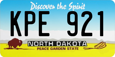 ND license plate KPE921