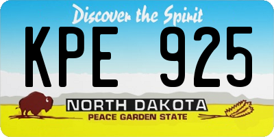ND license plate KPE925