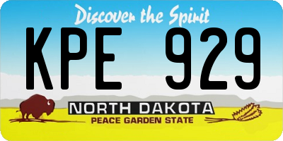ND license plate KPE929