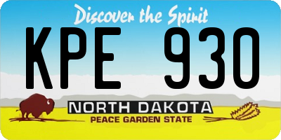 ND license plate KPE930