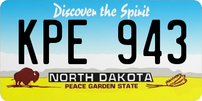ND license plate KPE943