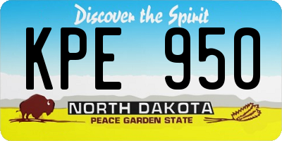 ND license plate KPE950