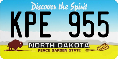 ND license plate KPE955