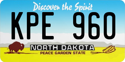 ND license plate KPE960