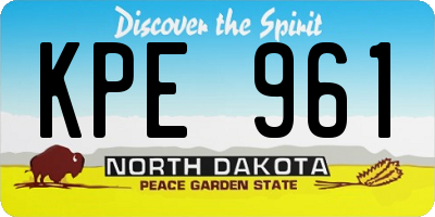 ND license plate KPE961