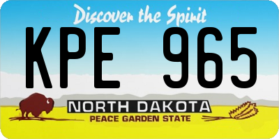 ND license plate KPE965