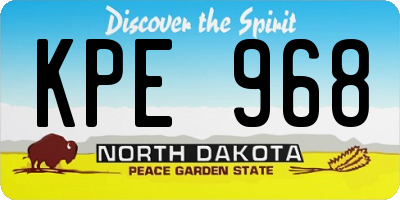 ND license plate KPE968