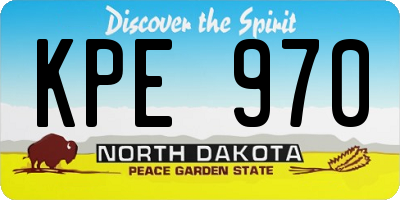 ND license plate KPE970