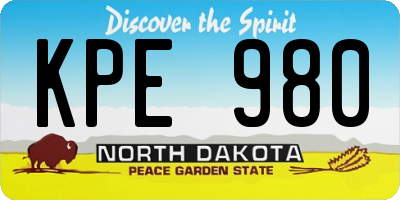 ND license plate KPE980