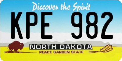 ND license plate KPE982