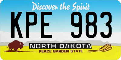 ND license plate KPE983