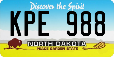 ND license plate KPE988