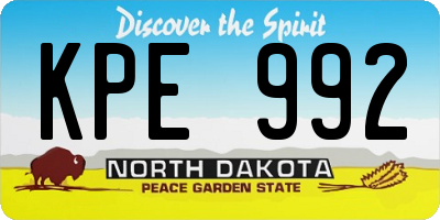 ND license plate KPE992