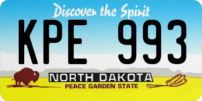 ND license plate KPE993