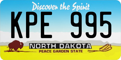 ND license plate KPE995