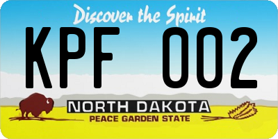 ND license plate KPF002