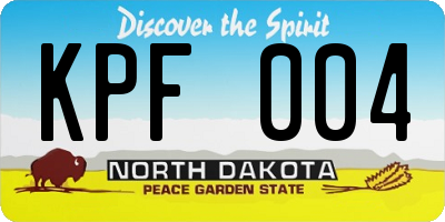 ND license plate KPF004