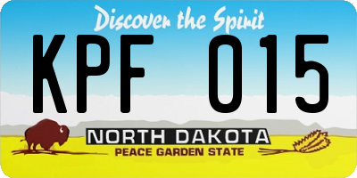 ND license plate KPF015