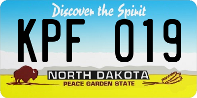 ND license plate KPF019