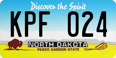ND license plate KPF024