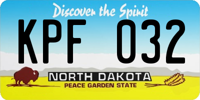 ND license plate KPF032