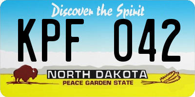 ND license plate KPF042