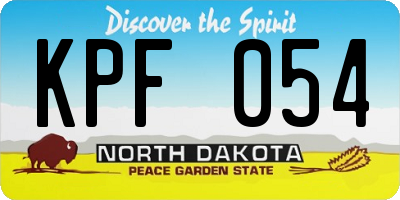 ND license plate KPF054