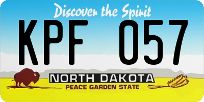 ND license plate KPF057