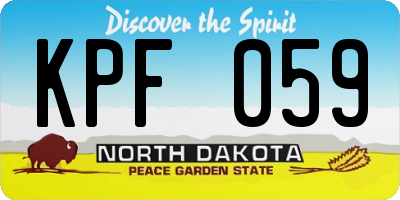 ND license plate KPF059